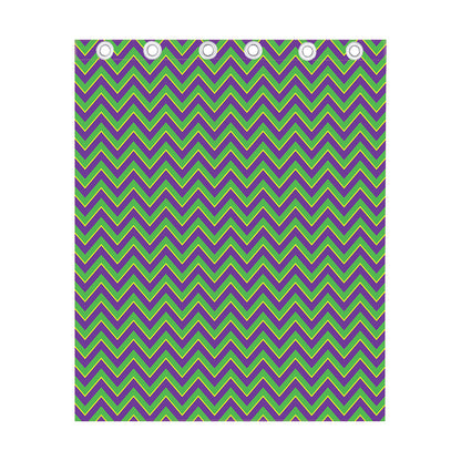 Mardi Gras Zigzag Pattern Print Curtain