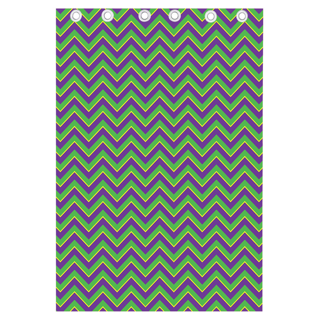 Mardi Gras Zigzag Pattern Print Curtain