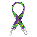 Mardi Gras Zigzag Pattern Print Dog Seat Belt