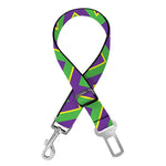 Mardi Gras Zigzag Pattern Print Dog Seat Belt