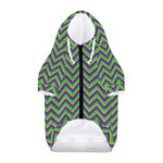 Mardi Gras Zigzag Pattern Print Dog Zip Up Hoodie
