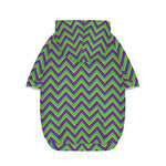 Mardi Gras Zigzag Pattern Print Dog Zip Up Hoodie