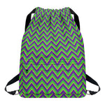 Mardi Gras Zigzag Pattern Print Drawstring Backpack
