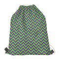 Mardi Gras Zigzag Pattern Print Drawstring Bag