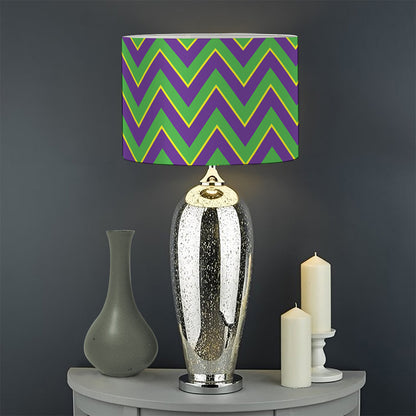 Mardi Gras Zigzag Pattern Print Drum Lamp Shade