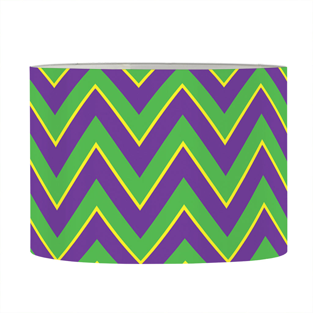 Mardi Gras Zigzag Pattern Print Drum Lamp Shade