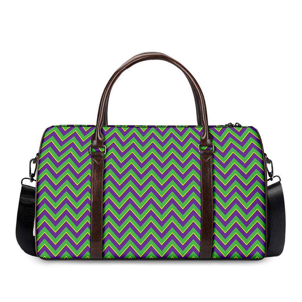 Mardi Gras Zigzag Pattern Print Duffle Bag