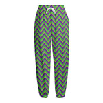 Mardi Gras Zigzag Pattern Print Fleece Lined Knit Pants