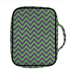 Mardi Gras Zigzag Pattern Print Front Pocket Bible Bag