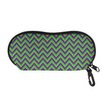 Mardi Gras Zigzag Pattern Print Glasses Case