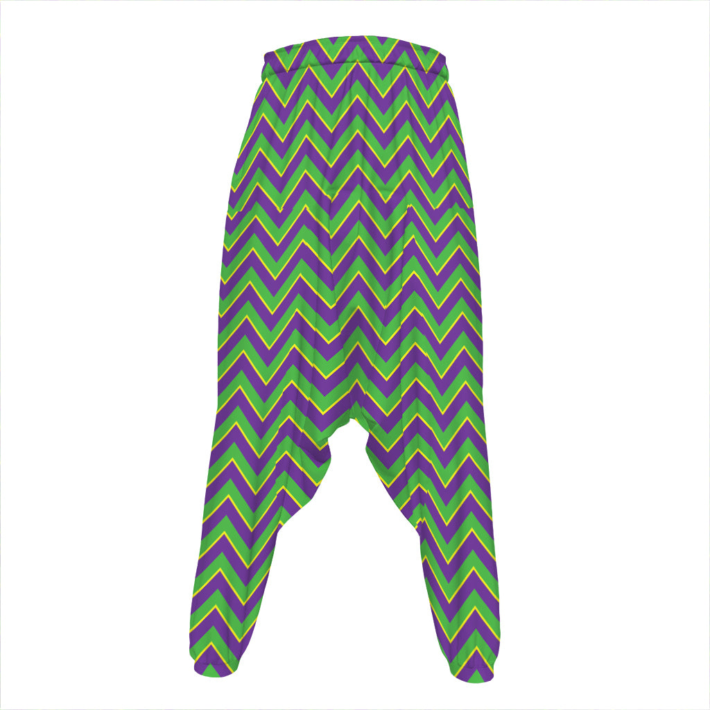 Mardi Gras Zigzag Pattern Print Hammer Pants
