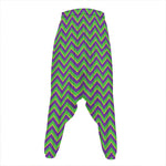Mardi Gras Zigzag Pattern Print Hammer Pants