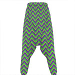 Mardi Gras Zigzag Pattern Print Hammer Pants