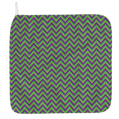 Mardi Gras Zigzag Pattern Print Hand Towel