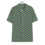 Mardi Gras Zigzag Pattern Print Hawaiian Shirt