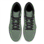 Mardi Gras Zigzag Pattern Print High Top Leather Sneakers