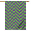 Mardi Gras Zigzag Pattern Print House Flag