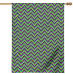 Mardi Gras Zigzag Pattern Print House Flag