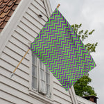 Mardi Gras Zigzag Pattern Print House Flag