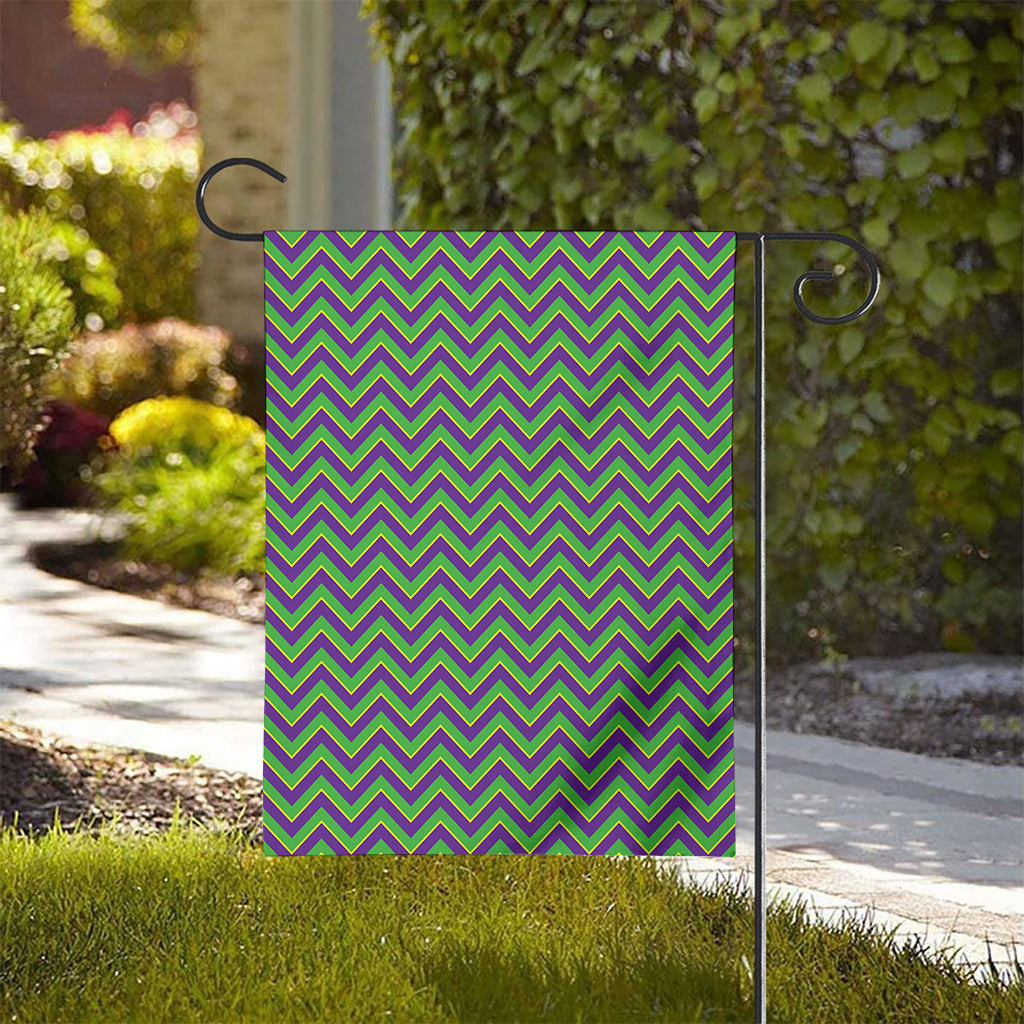Mardi Gras Zigzag Pattern Print House Flag