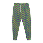 Mardi Gras Zigzag Pattern Print Jogger Pants