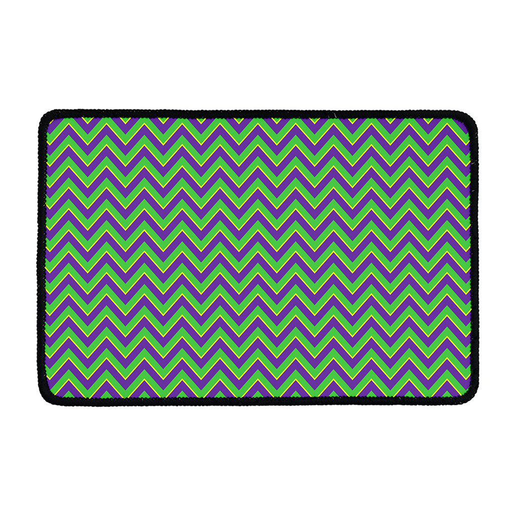 Mardi Gras Zigzag Pattern Print Kitchen Mat