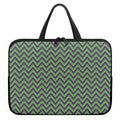 Mardi Gras Zigzag Pattern Print Laptop Sleeve With Handle