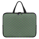 Mardi Gras Zigzag Pattern Print Laptop Sleeve With Handle