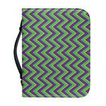Mardi Gras Zigzag Pattern Print Leather Bible Cover