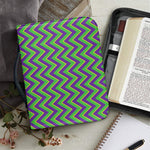 Mardi Gras Zigzag Pattern Print Leather Bible Cover