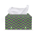 Mardi Gras Zigzag Pattern Print Leather Tissue Box Cover