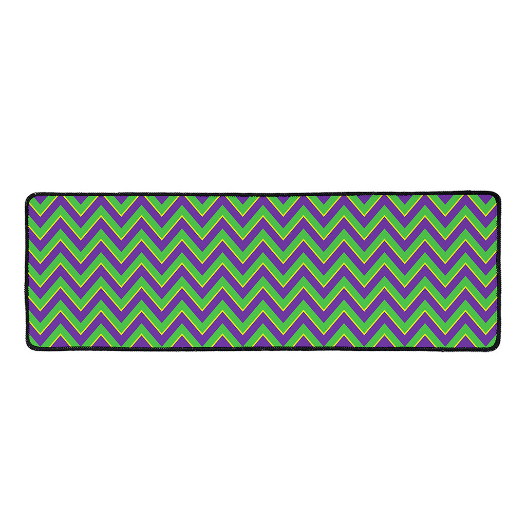 Mardi Gras Zigzag Pattern Print Long Kitchen Mat