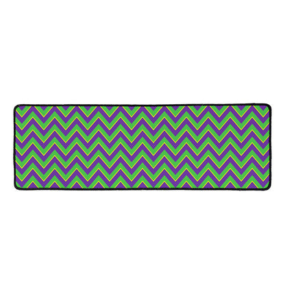 Mardi Gras Zigzag Pattern Print Long Kitchen Mat