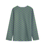 Mardi Gras Zigzag Pattern Print Long Sleeve Short Coat