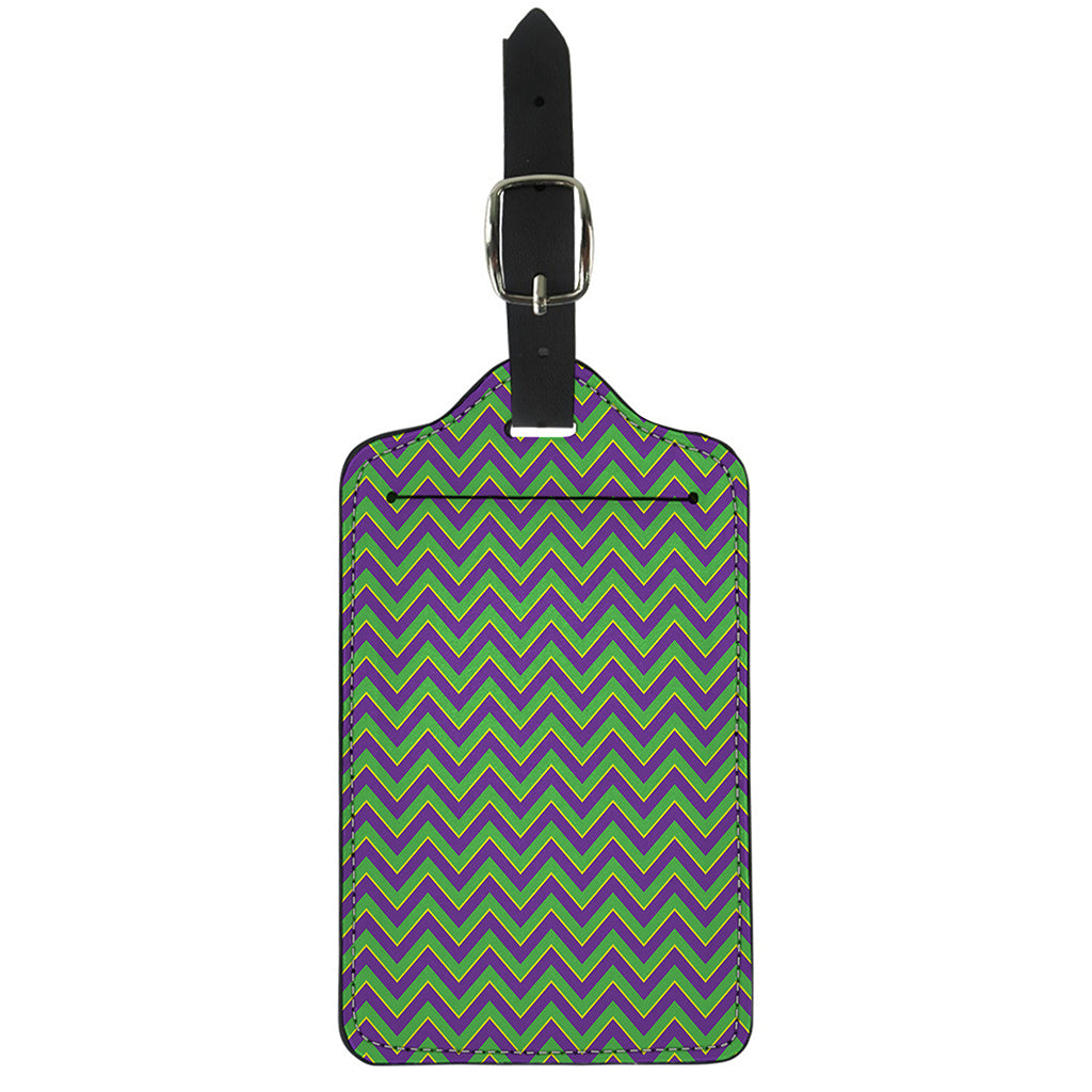 Mardi Gras Zigzag Pattern Print Luggage Tag
