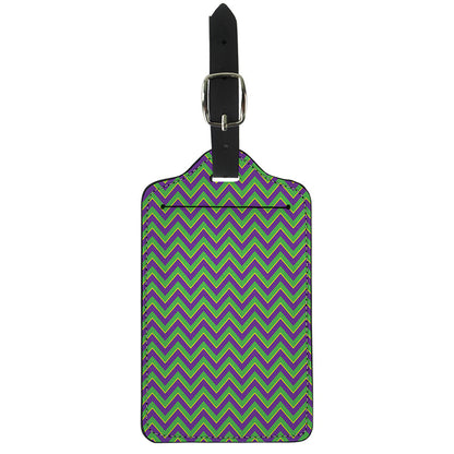 Mardi Gras Zigzag Pattern Print Luggage Tag