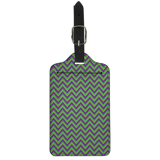 Mardi Gras Zigzag Pattern Print Luggage Tag