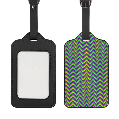 Mardi Gras Zigzag Pattern Print Luggage Tag