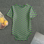 Mardi Gras Zigzag Pattern Print Men's Bodysuit