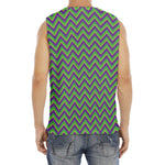 Mardi Gras Zigzag Pattern Print Men's Fitness Tank Top