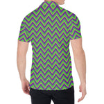 Mardi Gras Zigzag Pattern Print Men's Shirt