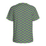 Mardi Gras Zigzag Pattern Print Men's Sports T-Shirt