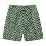 Mardi Gras Zigzag Pattern Print Men's Swim Trunks