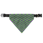 Mardi Gras Zigzag Pattern Print Over The Collar Dog Bandana