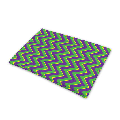 Mardi Gras Zigzag Pattern Print Pet Cooling Mat Cover