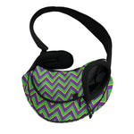 Mardi Gras Zigzag Pattern Print Pet Sling Carrier