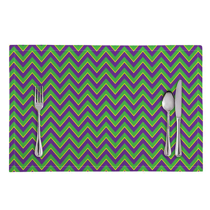 Mardi Gras Zigzag Pattern Print Placemat
