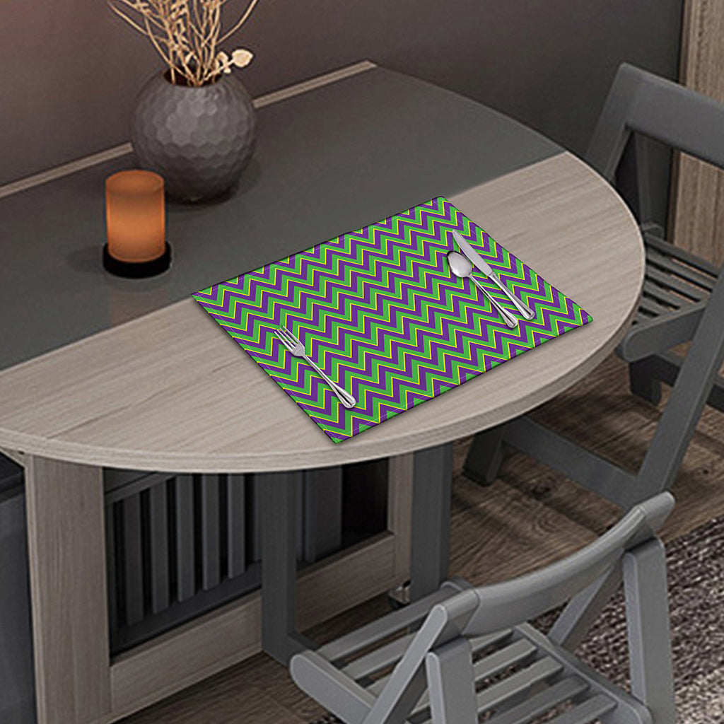 Mardi Gras Zigzag Pattern Print Placemat