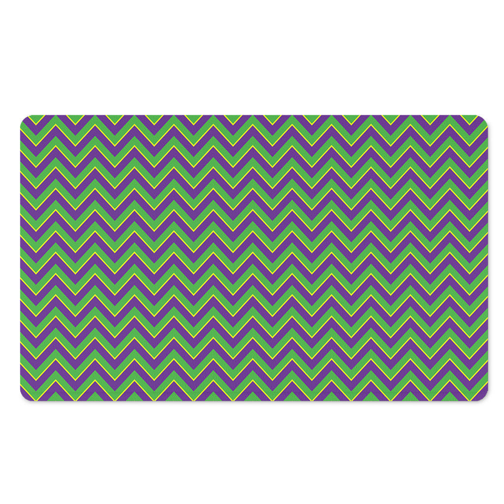 Mardi Gras Zigzag Pattern Print Polyester Doormat