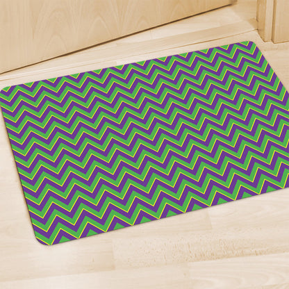 Mardi Gras Zigzag Pattern Print Polyester Doormat